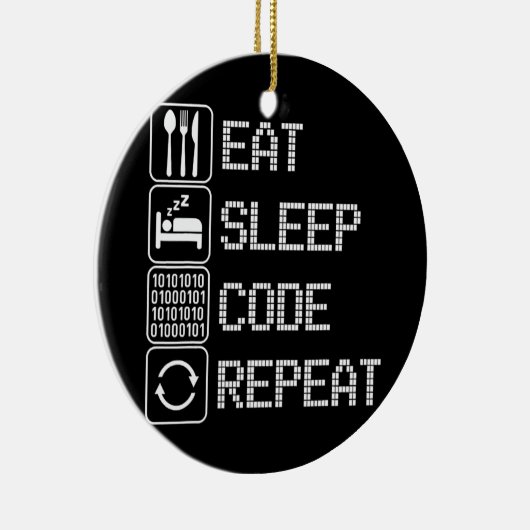 Sleep-Code wiederholen Coder-Entwickler-Computer Keramik Ornament (Rechts)
