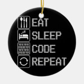 Sleep-Code wiederholen Coder-Entwickler-Computer Keramik Ornament (Vorne)