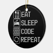 Sleep-Code wiederholen Coder-Entwickler-Computer Keramik Ornament (Links)