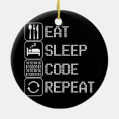 Sleep-Code wiederholen Coder-Entwickler-Computer Keramik Ornament (Hinten)