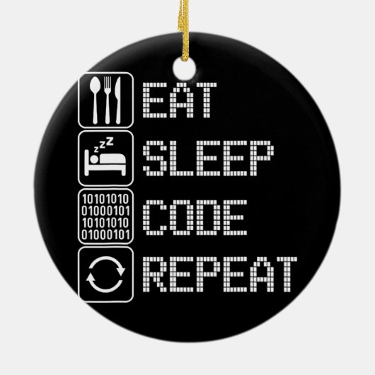 Sleep-Code wiederholen Coder-Entwickler-Computer Keramik Ornament (Hinten)