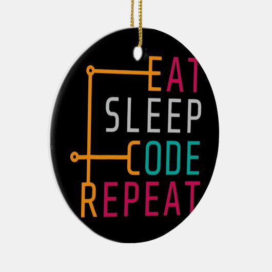 Sleep-Code wiederholen Coder-Entwickler-Computer Keramik Ornament (Rechts)