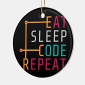 Sleep-Code wiederholen Coder-Entwickler-Computer Keramik Ornament (Links)