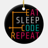 Sleep-Code wiederholen Coder-Entwickler-Computer Keramik Ornament (Hinten)