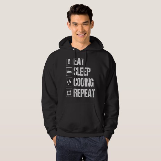Sleep-Code wiederholen Computer-Programmierer-Nerd Hoodie (Vorne ganz)