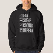 Sleep-Code wiederholen Computer-Programmierer-Nerd Hoodie (Vorderseite)