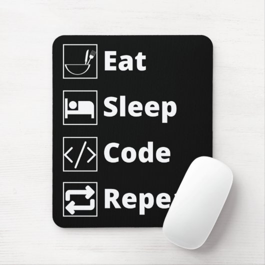 Sleep-Code wiederholen Maus-Mat essen Mousepad (Mit Mouse)