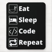 Sleep-Code wiederholen Maus-Mat essen Mousepad (Vorne)