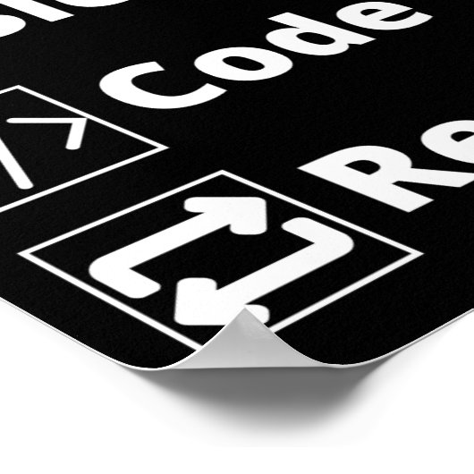 Sleep-Code wiederholen Plakat essen (Ecke)