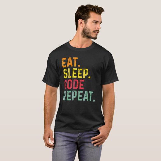 Sleep-Code wiederholen Programmieren Coding 2 T-Shirt (Vorne ganz)