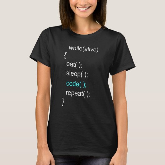 Sleep-Code wiederholen Programmieren des Computerp T-Shirt (Vorderseite)
