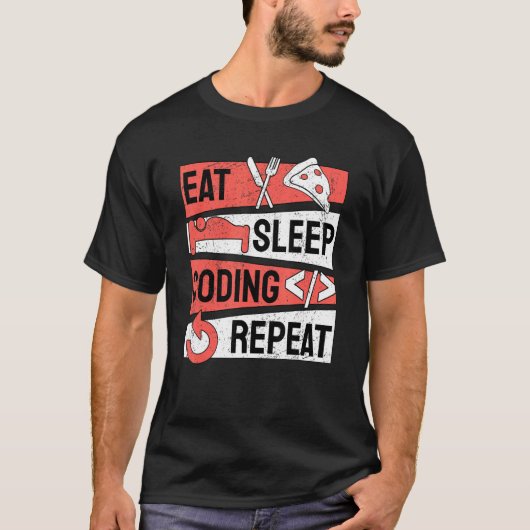 Sleep Coding Repeat Programmer programmieren T-Shirt (Vorderseite)