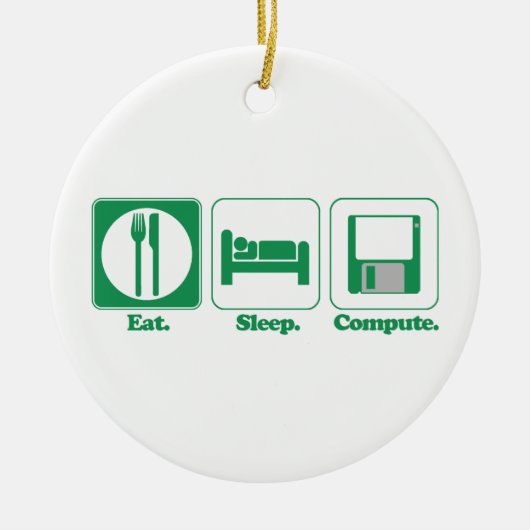 Sleep-Computer (grün) Keramik Ornament (Vorne)
