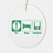 Sleep-Computer (grün) Keramik Ornament (Links)