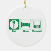 Sleep-Computer (grün) Keramik Ornament (Hinten)