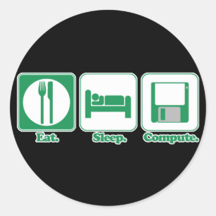 Sleep-Computer (grün) Runder Aufkleber