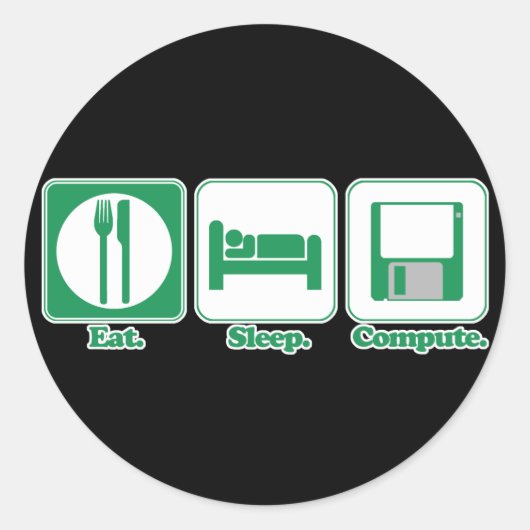 Sleep-Computer (grün) Runder Aufkleber (Vorderseite)