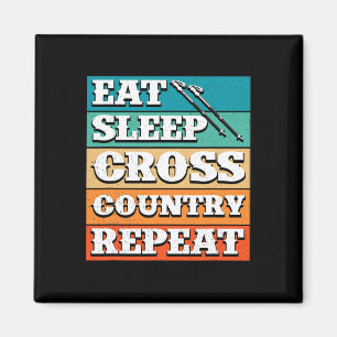 Sleep Cross Country Wiederholung Skier Winter Spor Magnet