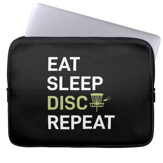 Sleep Disk Golf wiederholen Laptopschutzhülle (Vorderseite)