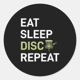 Sleep Disk Golf wiederholen Runder Aufkleber