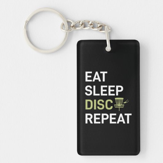 Sleep Disk Golf wiederholen Schlüsselanhänger (Vorderseite)