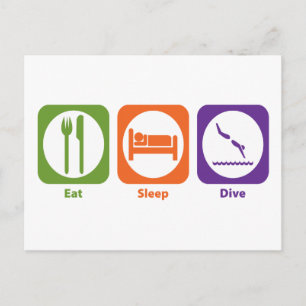Sleep Dive essen Postkarte