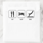 Sleep Dive essen Rechteckiger Aufkleber (Tasche)