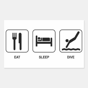 Sleep Dive essen Rechteckiger Aufkleber