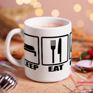 Sleep Eat and Game Funny Geek Novelty Kaffeetasse