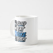 Sleep Eat Bike Repeat Kaffeetasse (Vorderseite Links)