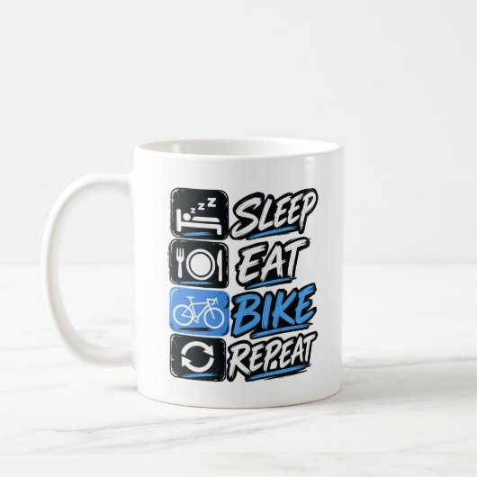 Sleep Eat Bike Repeat Kaffeetasse (Links)