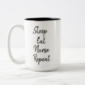 Sleep Eat Nurse Wiederholung Trendy Zweifarbige Tasse (Links)