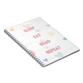 Sleep Eat Read Repeat Notebook Notizblock (Rechte Seite)