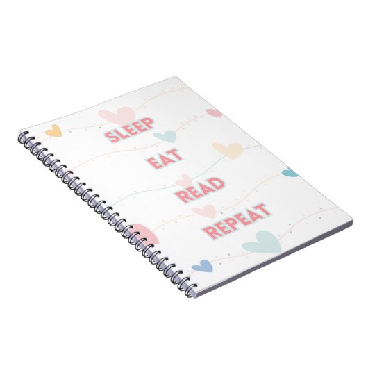 Sleep Eat Read Repeat Notebook Notizblock (Rechte Seite)