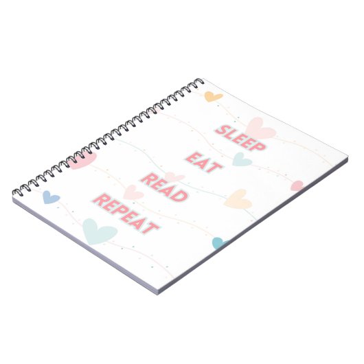 Sleep Eat Read Repeat Notebook Notizblock (Linke Seite)