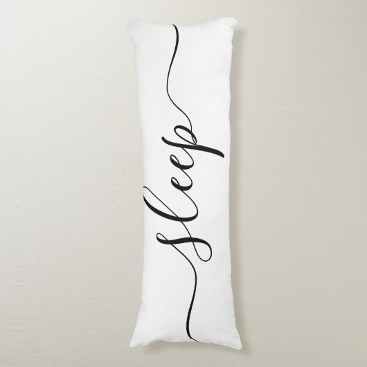 Sleep-Erholung Weißes Schwarzes Skript reversible Seitenschläferkissen (Vorderseite Vertikal)