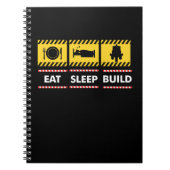 Sleep Essen Build Wiederholen Gebäude Blocksteine Notizblock (Vorderseite)