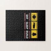 Sleep Essen Build Wiederholen Gebäude Blocksteine Puzzle (Horizontal)