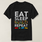 Sleep Essen Build Wiederholung Gebäude Blockbricks T-Shirt (Design vorne)