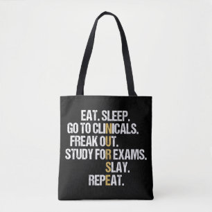 Sleep essen gehen zu Kliniken Funny Nursing Tasche