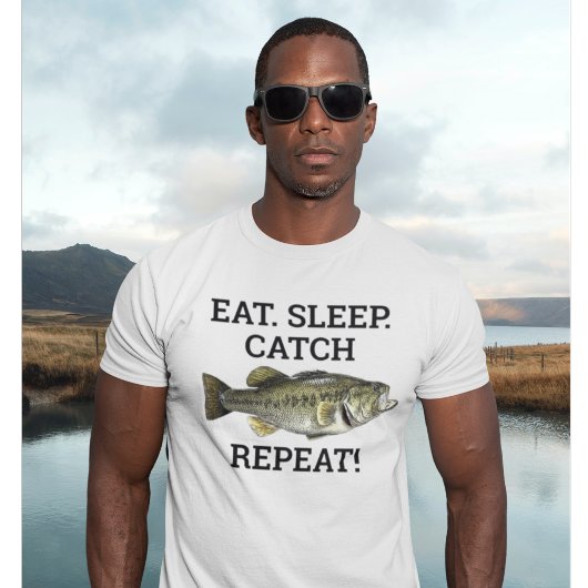 Sleep Fang Largemouth Bass Funny Fishing T-Shirt