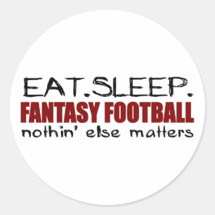 Sleep Fantasy Football essen Runder Aufkleber