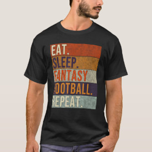 Sleep Fantasy Football Lover Wiederholung Retro T-Shirt
