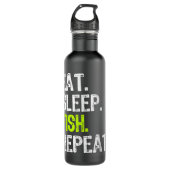 Sleep Fish Eat Repeat Fishing Fisherman Funny Edelstahlflasche (Vorderseite)