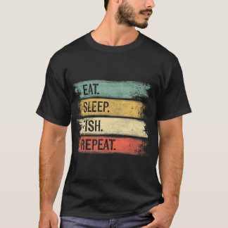 Sleep Fish Eat Repeat Funny Fishing Fischer T-Shirt
