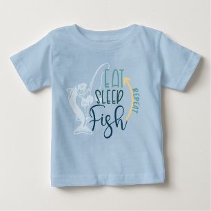 Sleep Fish essen Wiederholung der Fischerei Rod Sp Baby T-shirt