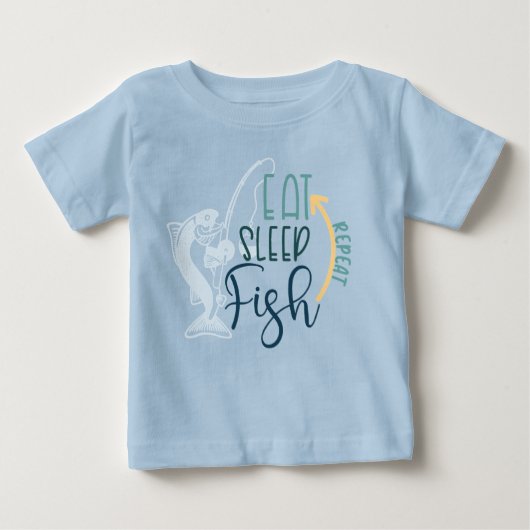 Sleep Fish essen Wiederholung der Fischerei Rod Sp Baby T-shirt (Vorderseite)