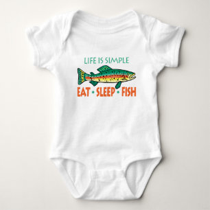 Sleep Fish - Funny Fishing Sprichwort Baby Strampler