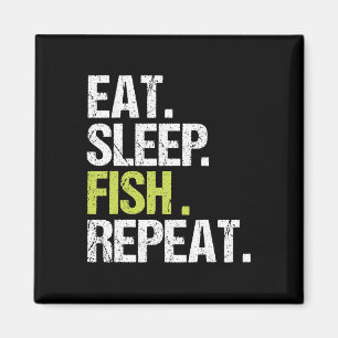 Sleep Fish Repeat Shirt Fishing Fisherman Angl Magnet
