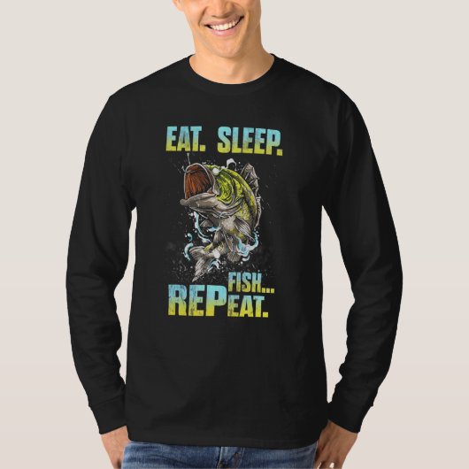 Sleep Fish Wiederholung des Fischfangs T-Shirt (Vorderseite)